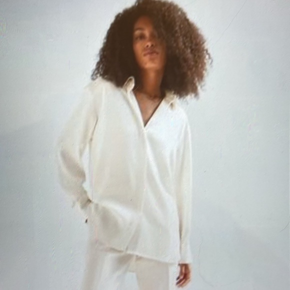 Gorgeous Babaton Sable Button-Up Blouse in Rich Mocha Brown. Size Medium. NWT - Picture 7 of 11